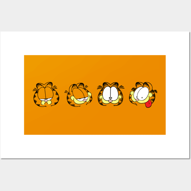 Many Faces of Orange Lasagna Cat Wall Art by HeyListen